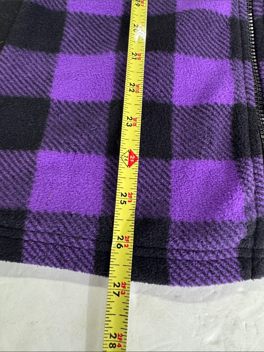 Chaps Purple and Black Buffalo Plaid Fleece Zip Vest plus outdoor fall Gorpcore - Picture 11 of 11